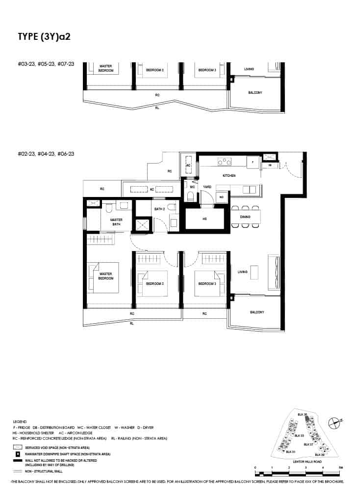 Lentor Hills Floor Plan 3 Bedroom Plus Yard Type 3Ya2