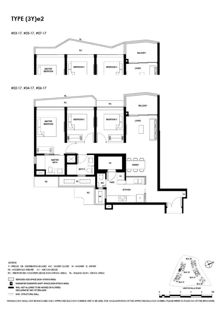 Lentor Hills Floor Plan 3 Bedroom Plus Yard Type 3Ye2