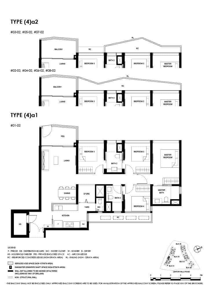 Lentor Hills Floor Plan 4 Bedroom Type 4a1
