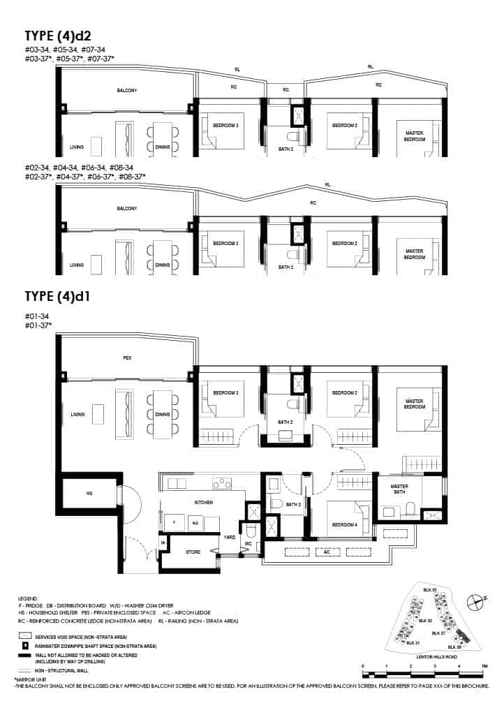 Lentor Hills Floor Plan 4 Bedroom Type 4d1