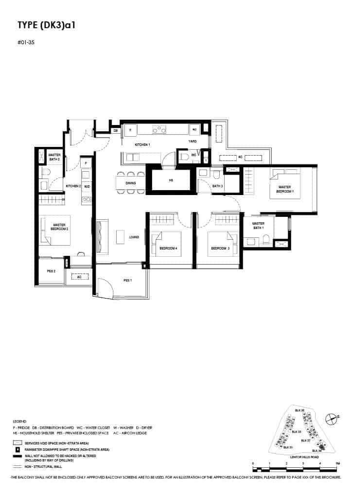 Lentor Hills Floor Plan Dual Key Type DK3a1